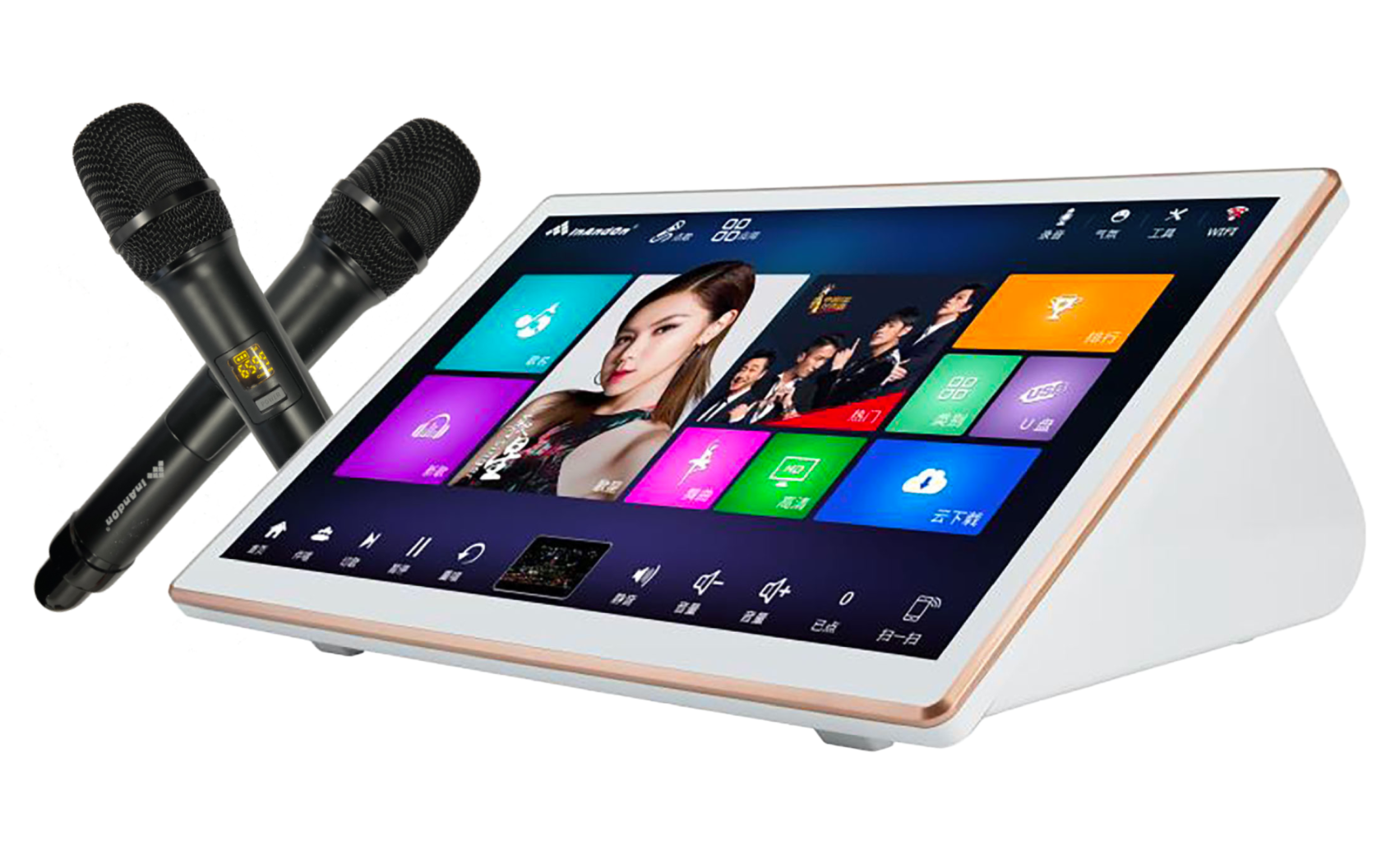 ○inAndon カラオケプレーヤー KV-V3MAX マイクセット KV-V3Max Karaoke Machine 4 in 1 Smart Karaoke Player with Two